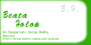 beata holop business card